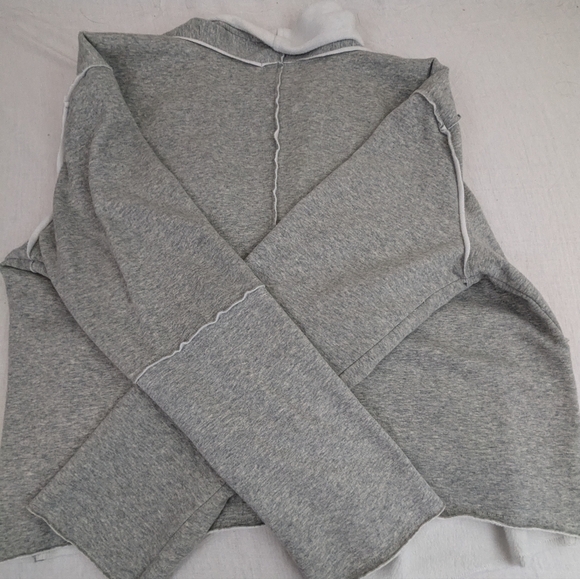 ONE WORLD Open Jacket Cardigan Faux Fleece Look Light Grey Off White XL - Picture 10 of 10